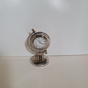 COPY - Silverplate Desk Clock - BENCHMARK Silver Celestial - Japanese Movement
